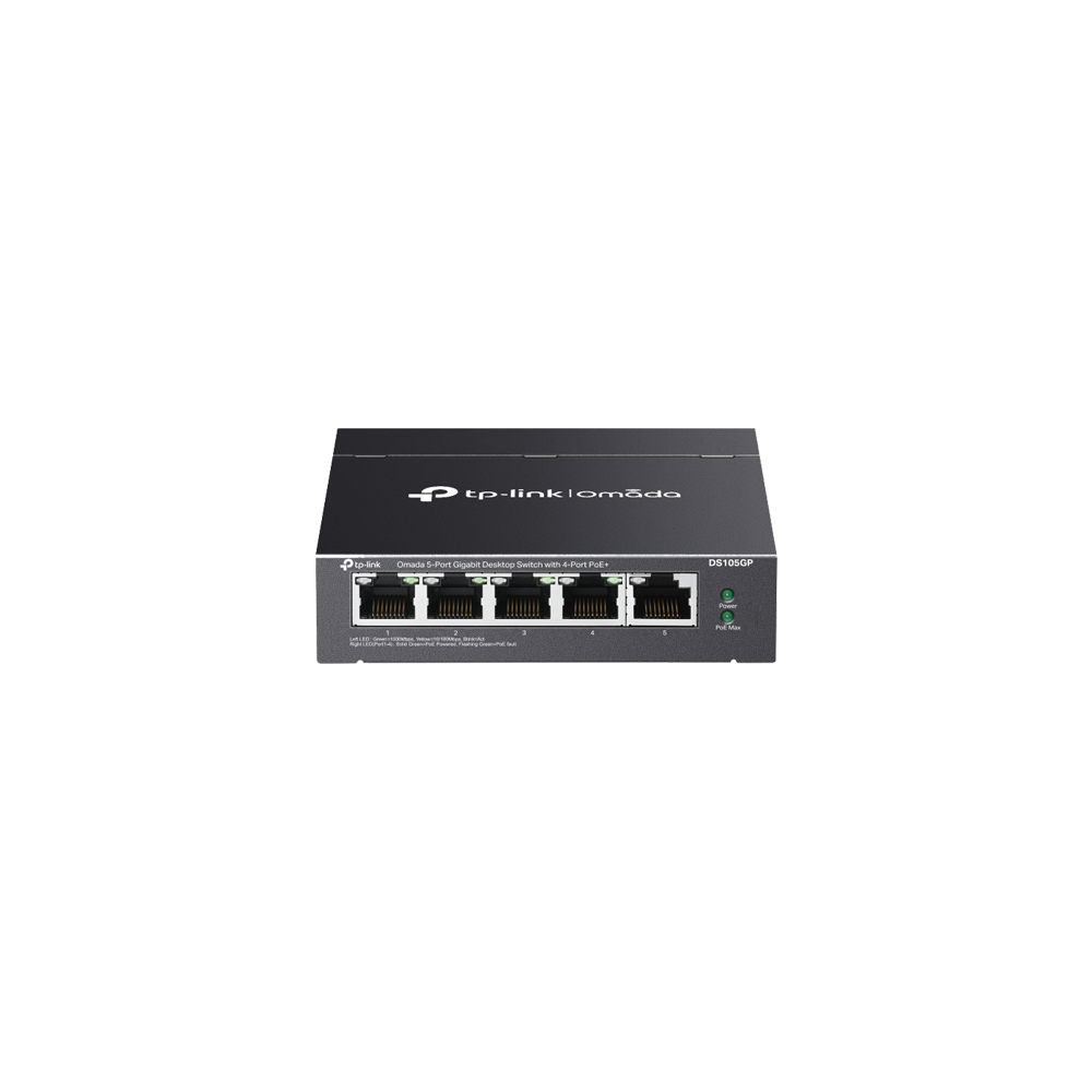 Switch 4 x RJ45 Gigabit PoE, 1 x RJ45 1G, Buget PoE 65W, Unanaged - TP-Link Omada DS105GP - 1