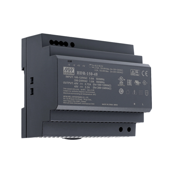  Sursa de alimentare in comutatie, 48V / 3.2A, sina DIN - MEAN WELL HDR-150-48 - 1