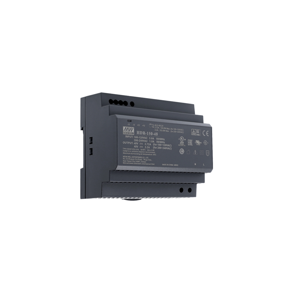  Sursa de alimentare in comutatie, 48V / 3.2A, sina DIN - MEAN WELL HDR-150-48 - 1