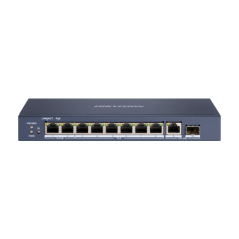Switch 8 x RJ45 Gigabit PoE 802.3at/af/bt, 1 x RJ45 Gigabit Uplink, 1 x SFP Gigabit - HIKVISION DS-3 - 1