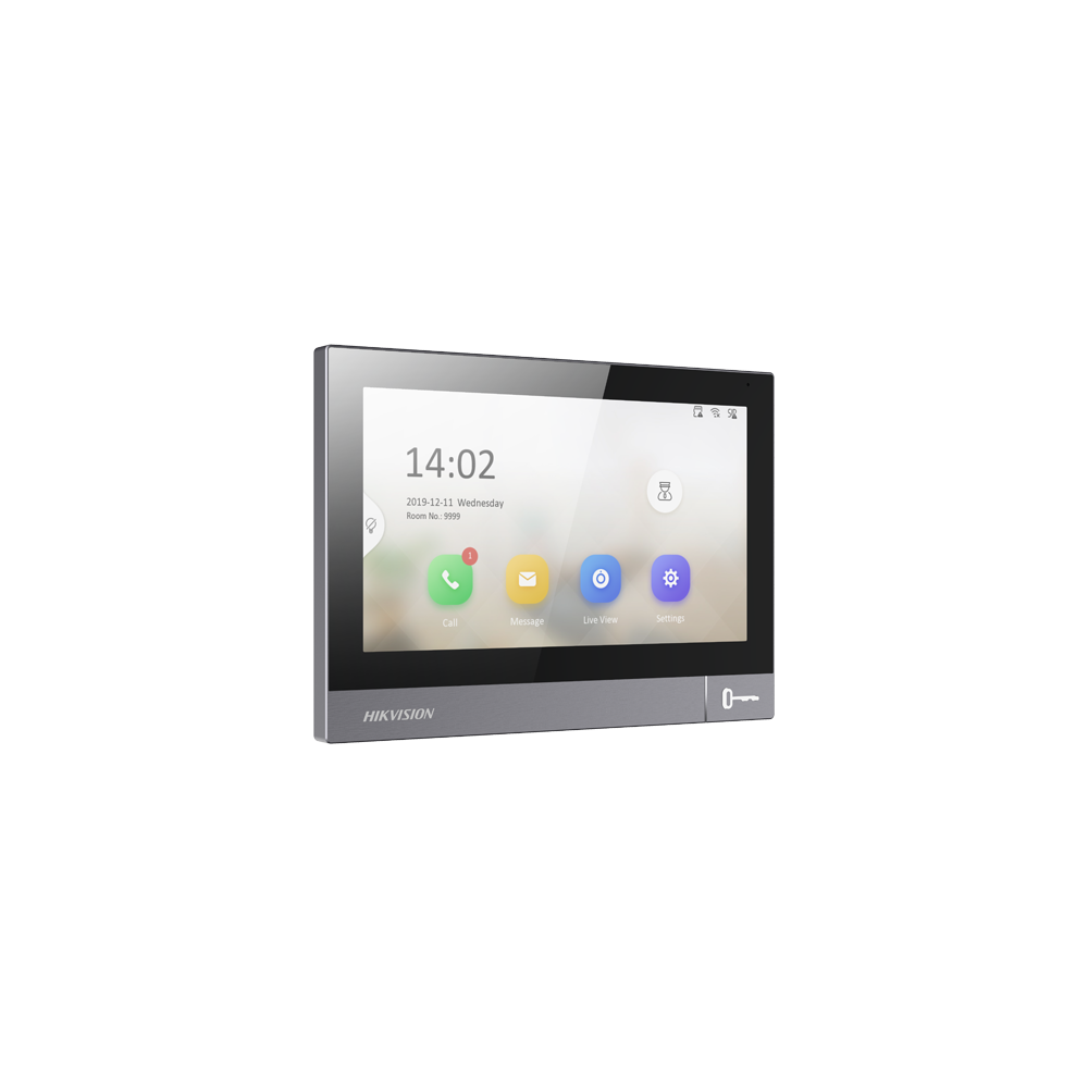 Monitor videointerfon TCP/IP, IPS LCD 7 inch touch screen, WiFi, PoE, Alarma IN - HIKVISION DS-KH838 - 1