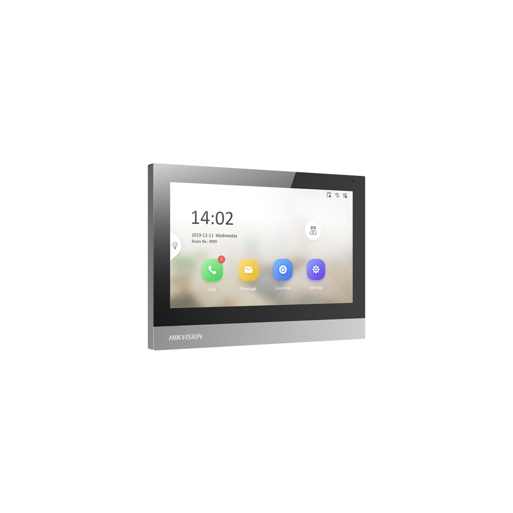 Monitor videointerfon TCP/IP, TFT 7 inch touch screen, WiFi, PoE, Alarma IN - HIKVISION DS-KH8380-WT - 1
