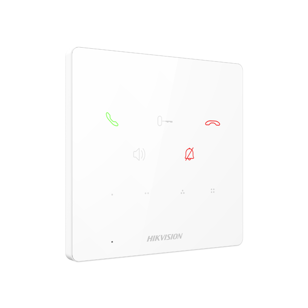Post interior interfon TCP/IP, 9 butoane, PoE, Alarma IN, ALB - HIKVISION DS-KH6000-E1-White - 1