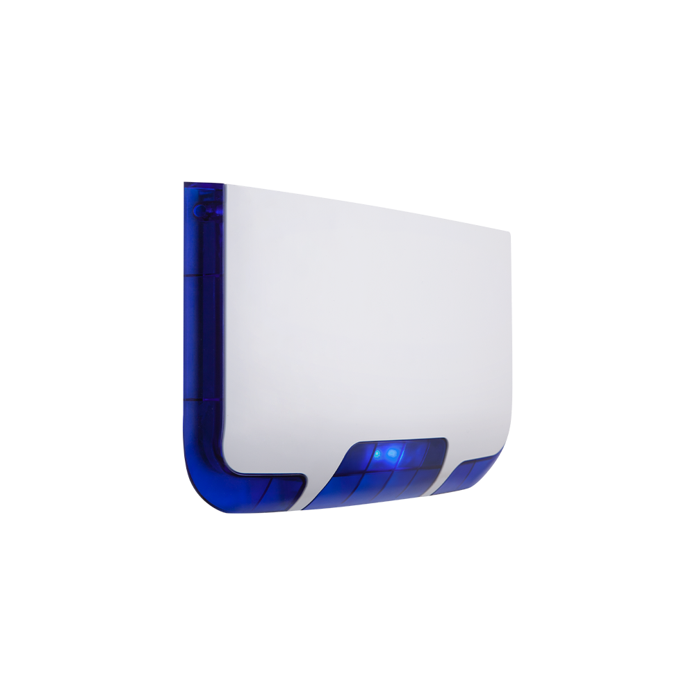 Sirena piezo de exterior cu flash albastru, 85/105 db, baterie interna 9V/1100mAh, protectie IK08/IP - 1