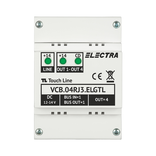 Doza derivatie video 4 iesiri, conectori RJ45, G3 - ELECTRA VCB.04RJ3.ELGTL - 1