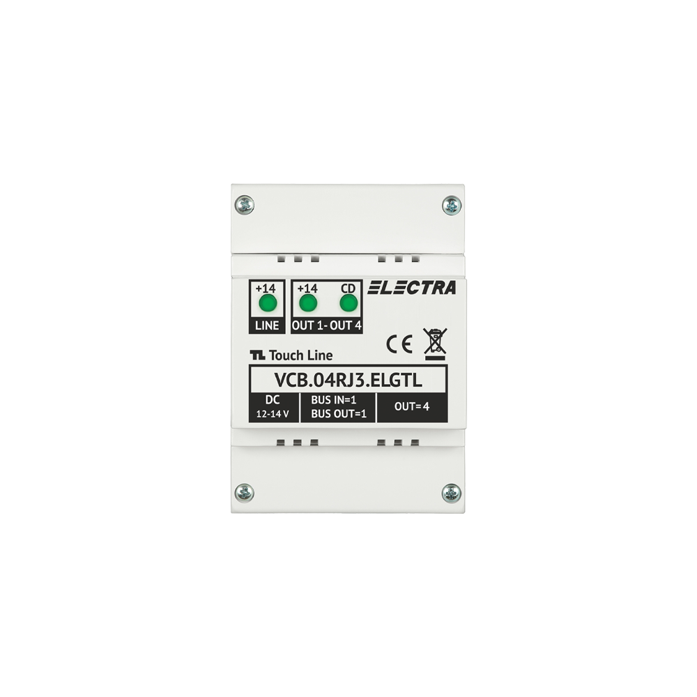 Doza derivatie video 4 iesiri, conectori RJ45, G3 - ELECTRA VCB.04RJ3.ELGTL - 1