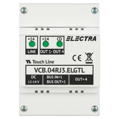 Doza derivatie video 4 iesiri, conectori RJ45, G3 - ELECTRA VCB.04RJ3.ELGTL - 1