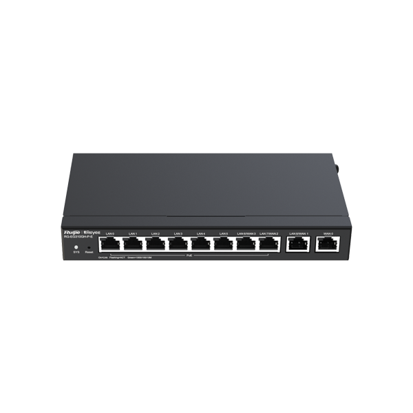 Router 8 x RJ45 1G PoE, 2 x RJ45 1G, Buget PoE 110W, Multi-WAN, Cloud Management - Ruijie RG-EG310GH - 1