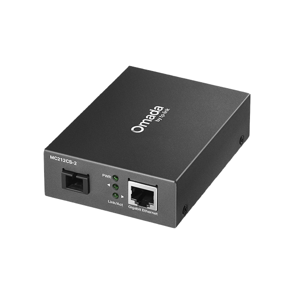 Media Convertor WDM Gigabit RJ45 - Single-mode SC Bi-directional, 2 km - TP-Link Omada MC212CS-2 - 1