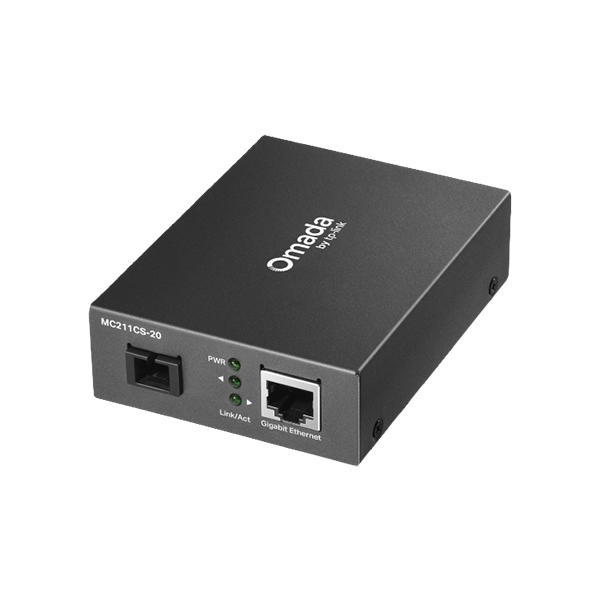 Media Convertor WDM Gigabit RJ45 - Single-mode SC Bi-directional, 20 km - TP-Link Omada MC212CS-20 - 1