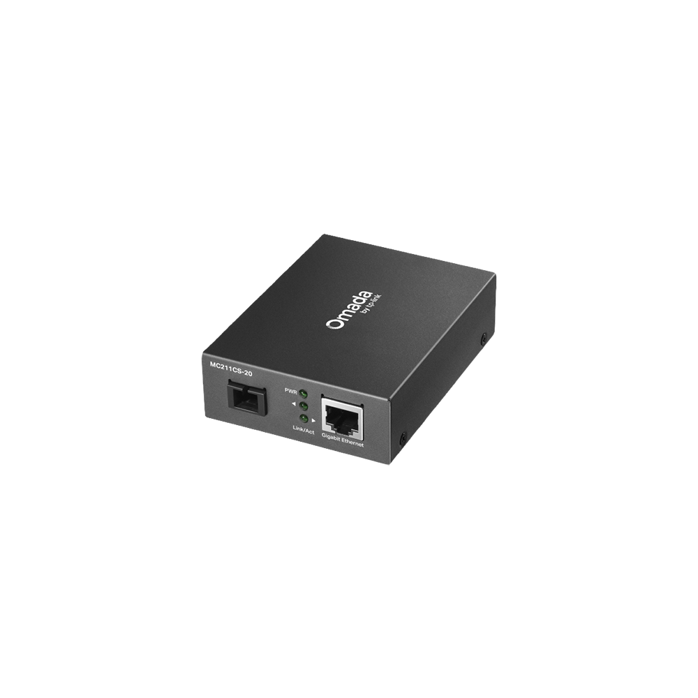 Media Convertor WDM Gigabit RJ45 - Single-mode SC Bi-directional, 20 km - TP-Link Omada MC212CS-20 - 1
