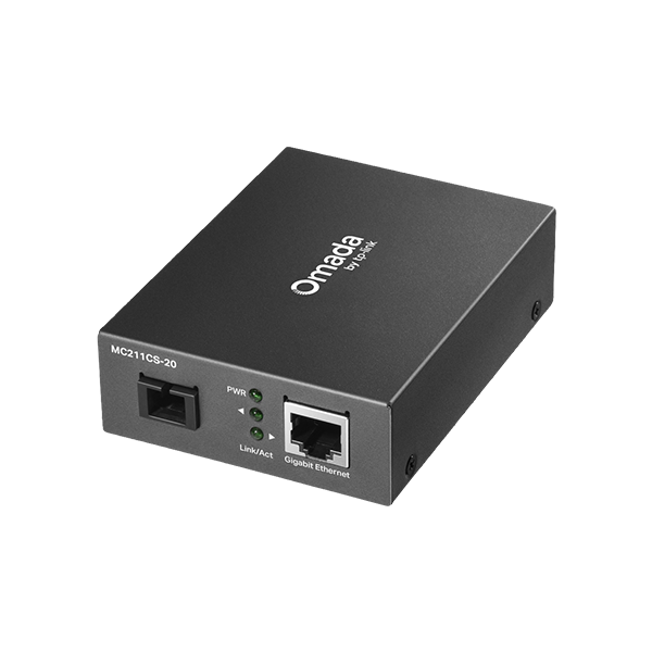 Media Convertor WDM Gigabit RJ45 - Single-mode SC Bi-directional, 20 km - TP-Link Omada MC211CS-20 - 1