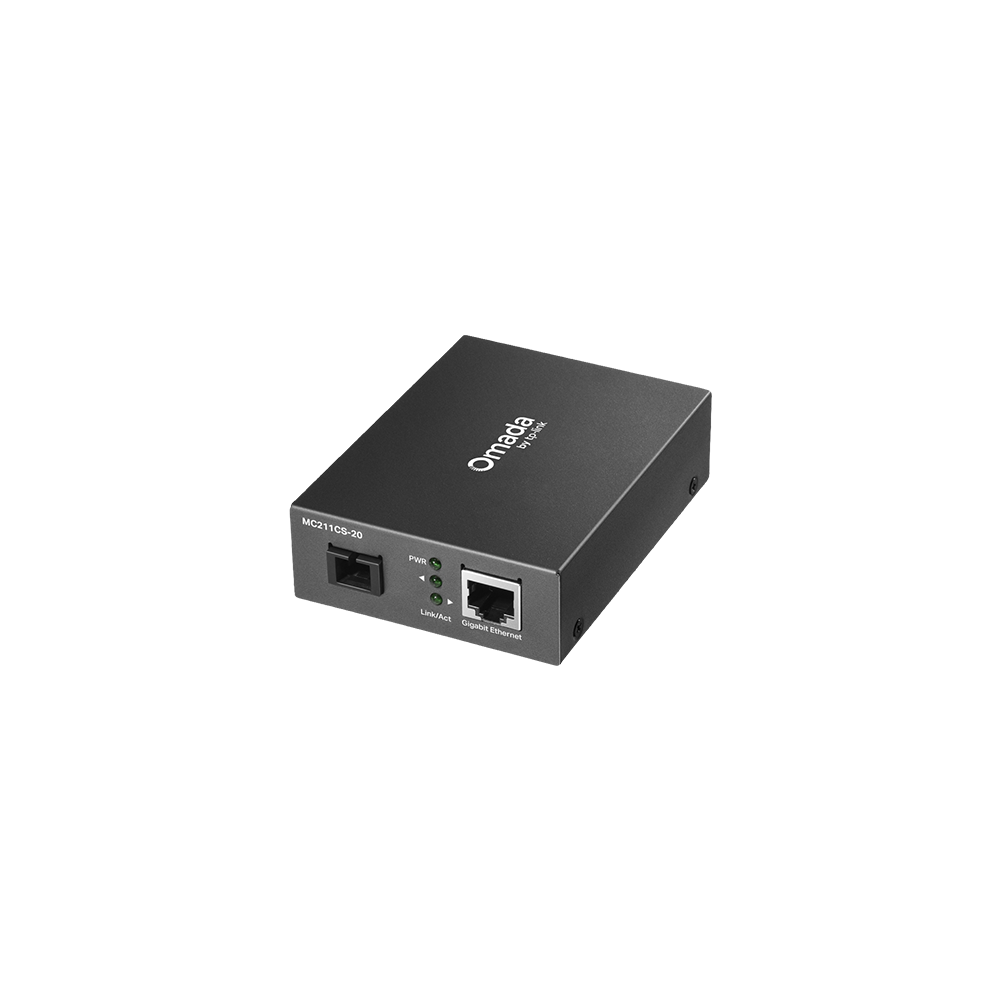 Media Convertor WDM Gigabit RJ45 - Single-mode SC Bi-directional, 20 km - TP-Link Omada MC211CS-20 - 1