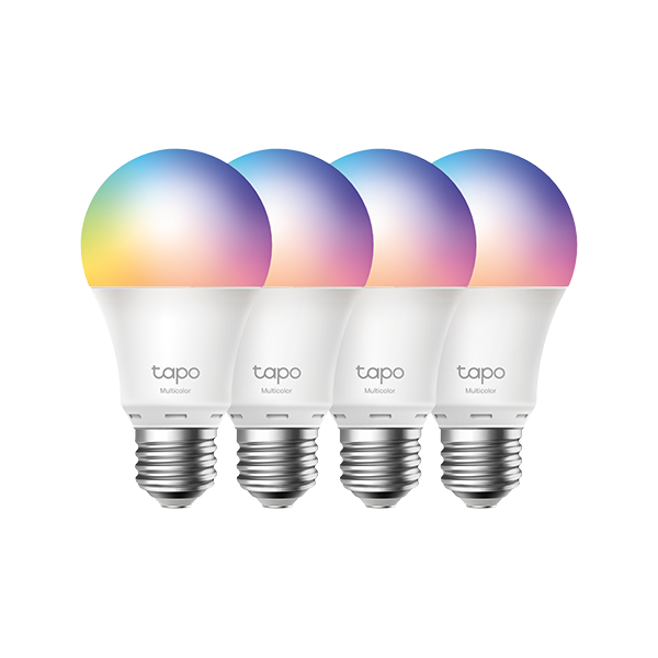 Set 4 becuri smart Wi-Fi, RGB, intensitate ajustabila, 2700-6500K, 806 lm, E27 - TP-Link Tapo TapoL5 - 1
