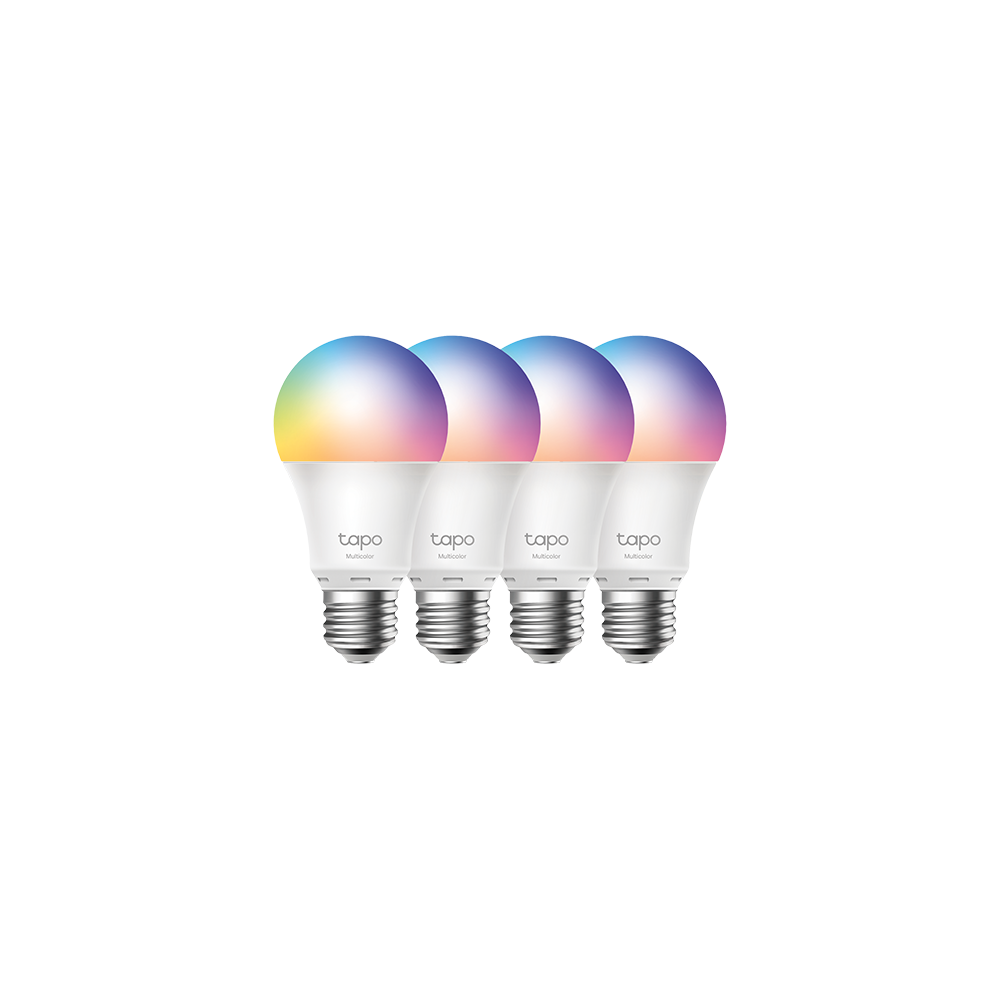 Set 4 becuri smart Wi-Fi, RGB, intensitate ajustabila, 2700-6500K, 806 lm, E27 - TP-Link Tapo TapoL5 - 1