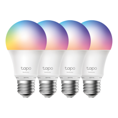 Set 4 becuri smart Wi-Fi, RGB, intensitate ajustabila, 2700-6500K, 806 lm, E27 - TP-Link Tapo TapoL5 - 1