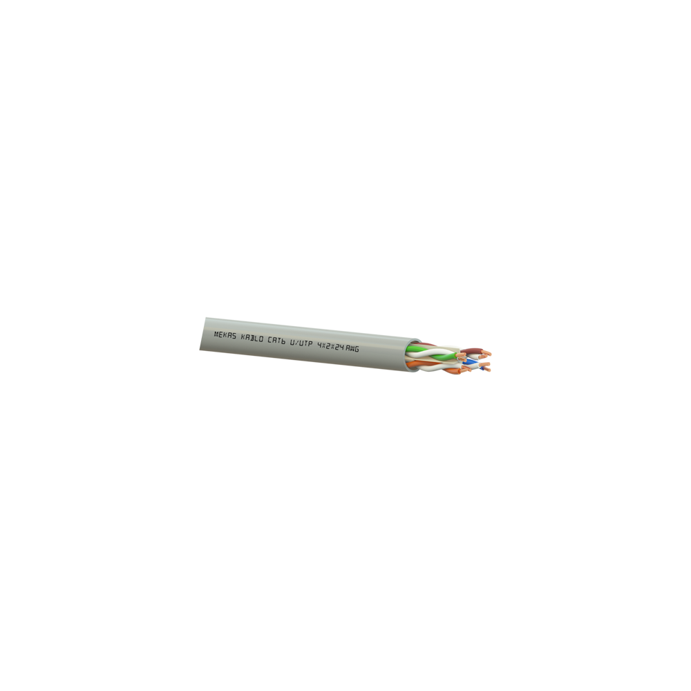 Cablu U/UTP, cat 6, 4x2x23 AWG, Cupru, 305m - Mekas Kablo MEK90-4x2x23-6U - 1