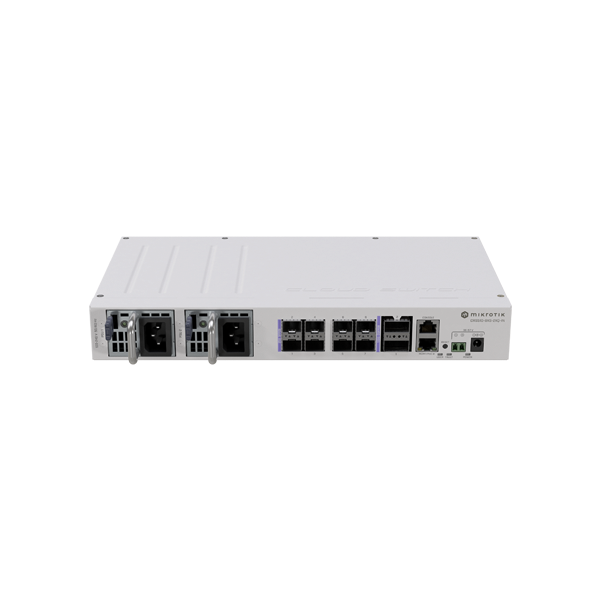 Switch 2 x QSF28 100G, 8 x SFP28 25G, 2 x RJ45 100 Mbps, 802.3bt PoE In, 1U - MikroTik CRS510-8XS-2X - 1