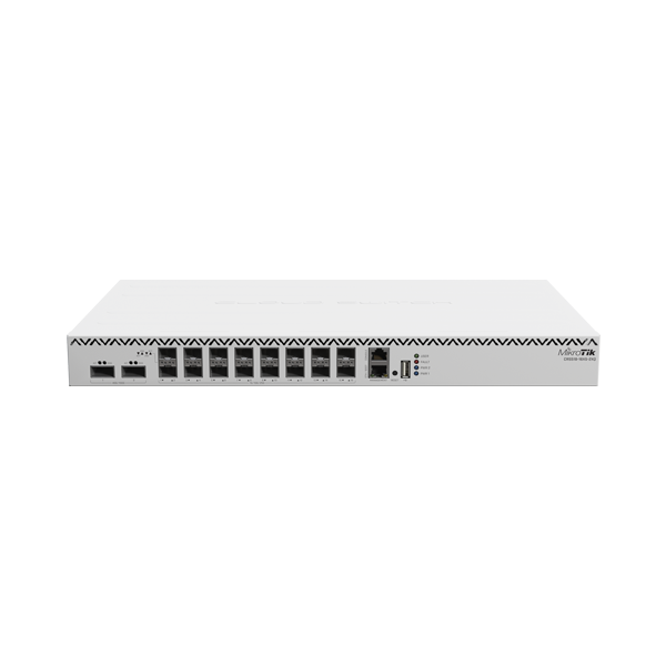 Switch 2 x QSF28 100G, 16 x SFP28 25G, 2 x RJ45 100 Mbps, 1U - MikroTik CRS518-16XS-2XQ-RM - 1