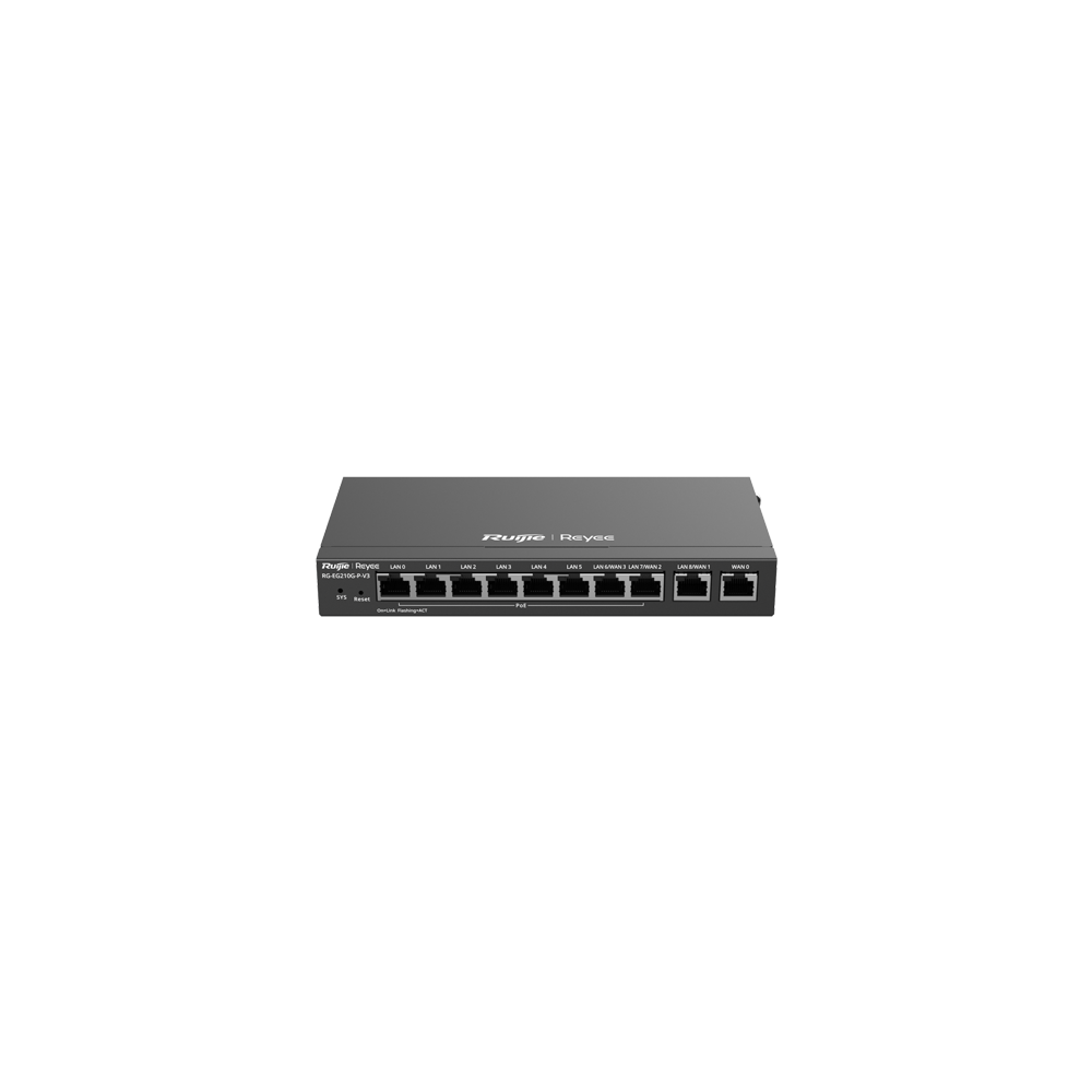 Router 8 x RJ45 1G PoE, 2 x RJ45 1G, Buget PoE 110W, Multi-WAN, Cloud Management - Ruijie RG-EG210G- - 1