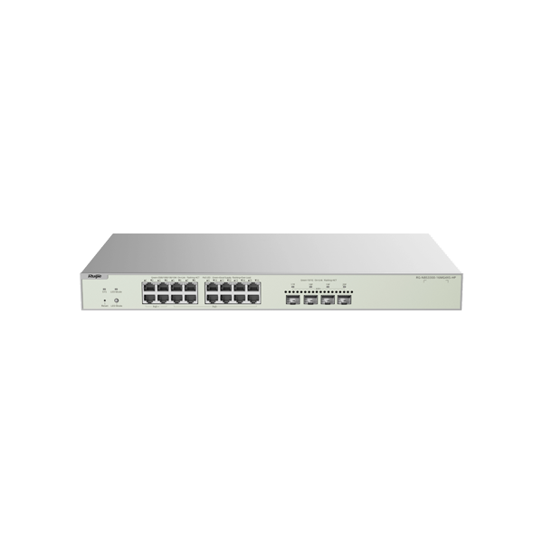 Switch L2+, 12 x RJ45 2.5G PoE+, 4 x RJ45 2.5G Hi-PoE, 4 x SFP+ 10G, Cloud Management, 1U - Ruijie R - 1