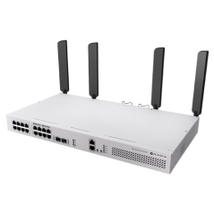 Switch L3, Wi-Fi 6 Dual-Band, 8 x RJ45 1G PoE, 8 x RJ45 1G, 2 x SFP+ 10G, 2 x AC, 1U - MikroTik CRS4 - 1