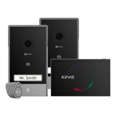 Kit video-interfon, monitor tactil 7', 2 posturi exterioare, camera 2K, audio, IR 6m, Wi-Fi - EZVIZ  - 1