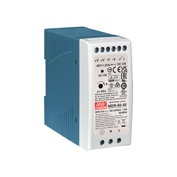 Sursa de alimentare in comutatie, 48V/1.25A, 60W, sina DIN - MEAN WELL MDR-60-48 - 1