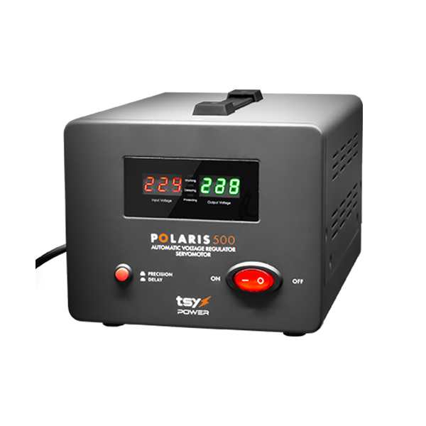 Regulator de tensiune cu servomotor, 500VA, tensiune la intrare 150-260V, delay 6-180s AVR-POLARIS-5 - 1