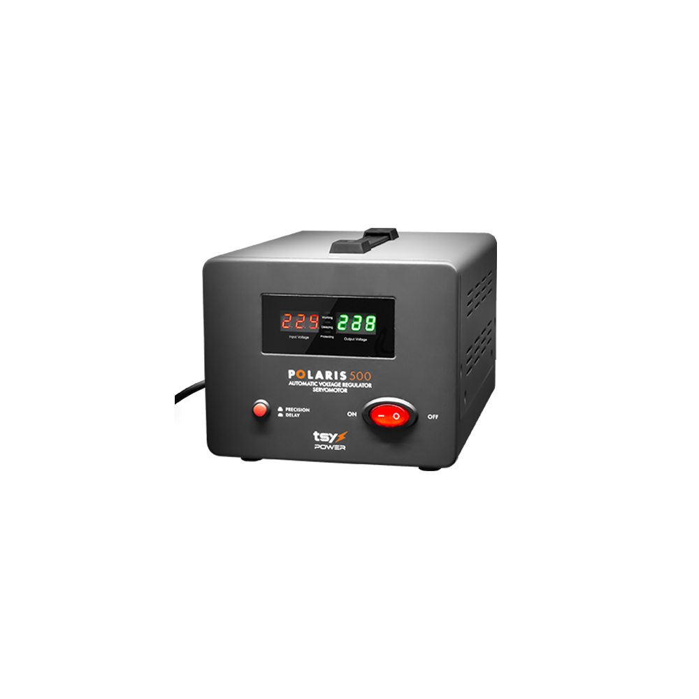 Regulator de tensiune cu servomotor, 500VA, tensiune la intrare 150-260V, delay 6-180s AVR-POLARIS-5 - 1