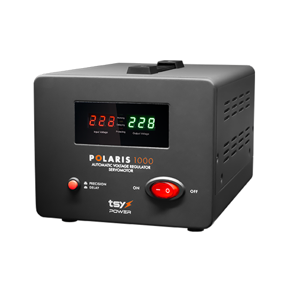 Regulator de tensiune cu servomotor, 1000VA, tensiune la intrare 150-260V, delay 6-180s AVR-POLARIS- - 1