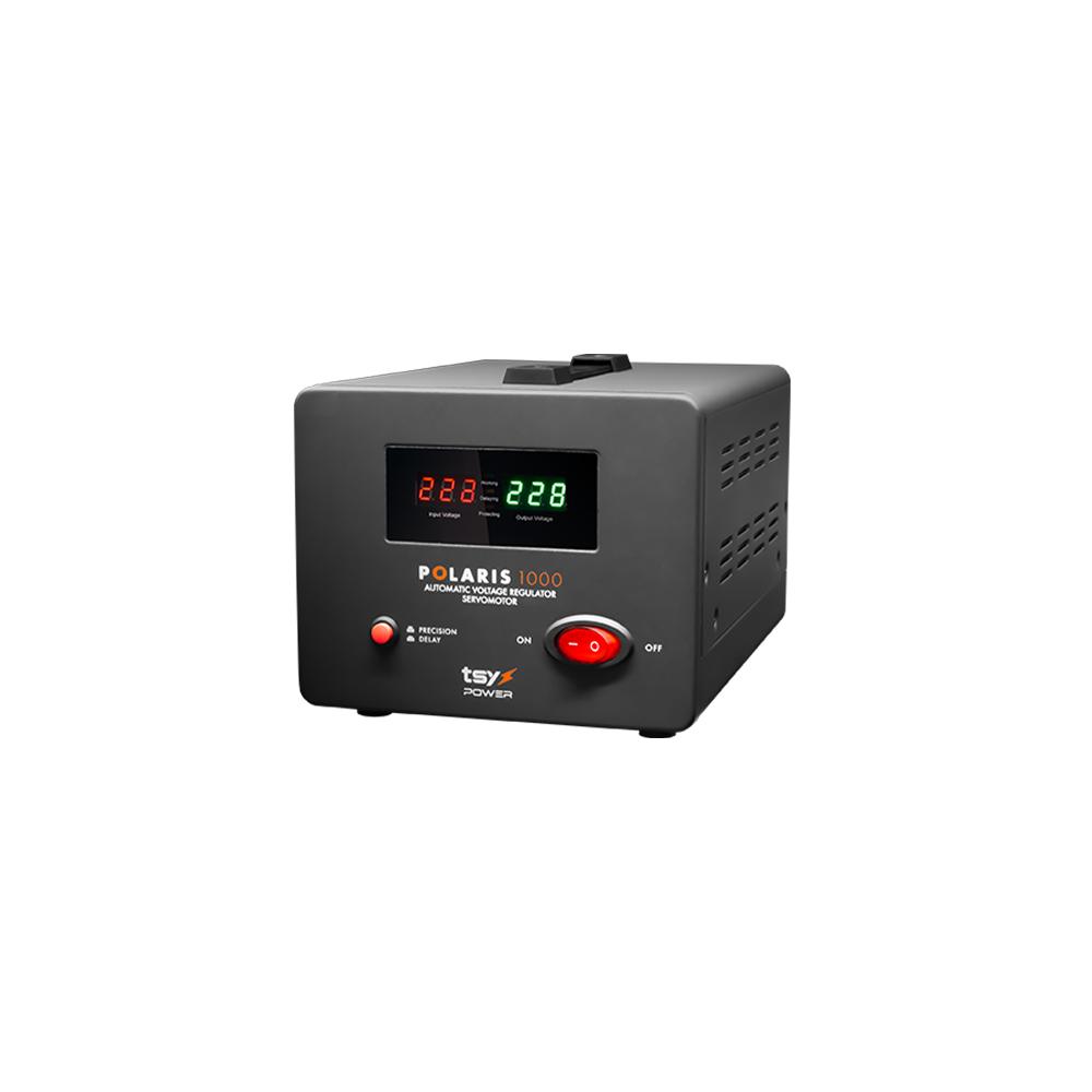 Regulator de tensiune cu servomotor, 1000VA, tensiune la intrare 150-260V, delay 6-180s AVR-POLARIS- - 1