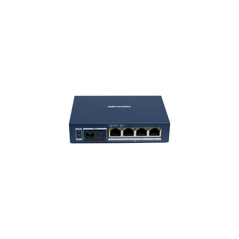 Mediaconvertor Gigabit 4 x RJ45 PoE, 1 x SC Single-Mode Bi-directional, 20 km - HIKVISION DS-3D504TP - 1