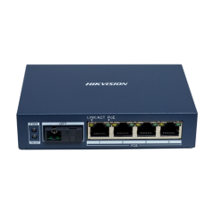 Mediaconvertor Gigabit 4 x RJ45 PoE, 1 x SC Single-Mode Bi-directional, 20 km - HIKVISION DS-3D504TP - 1